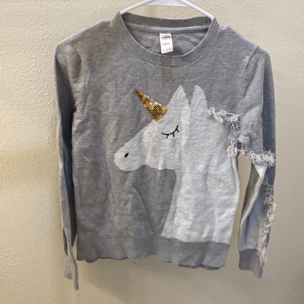 Silver/gray unicorn sweater